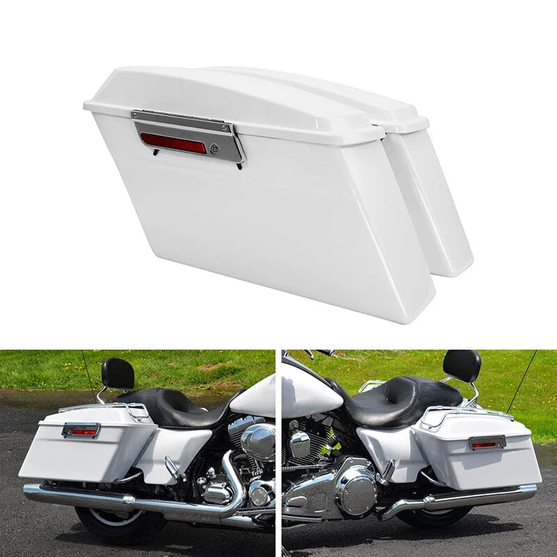 White Saddlebags Hard for Harley Electra Glide 1994-2013
