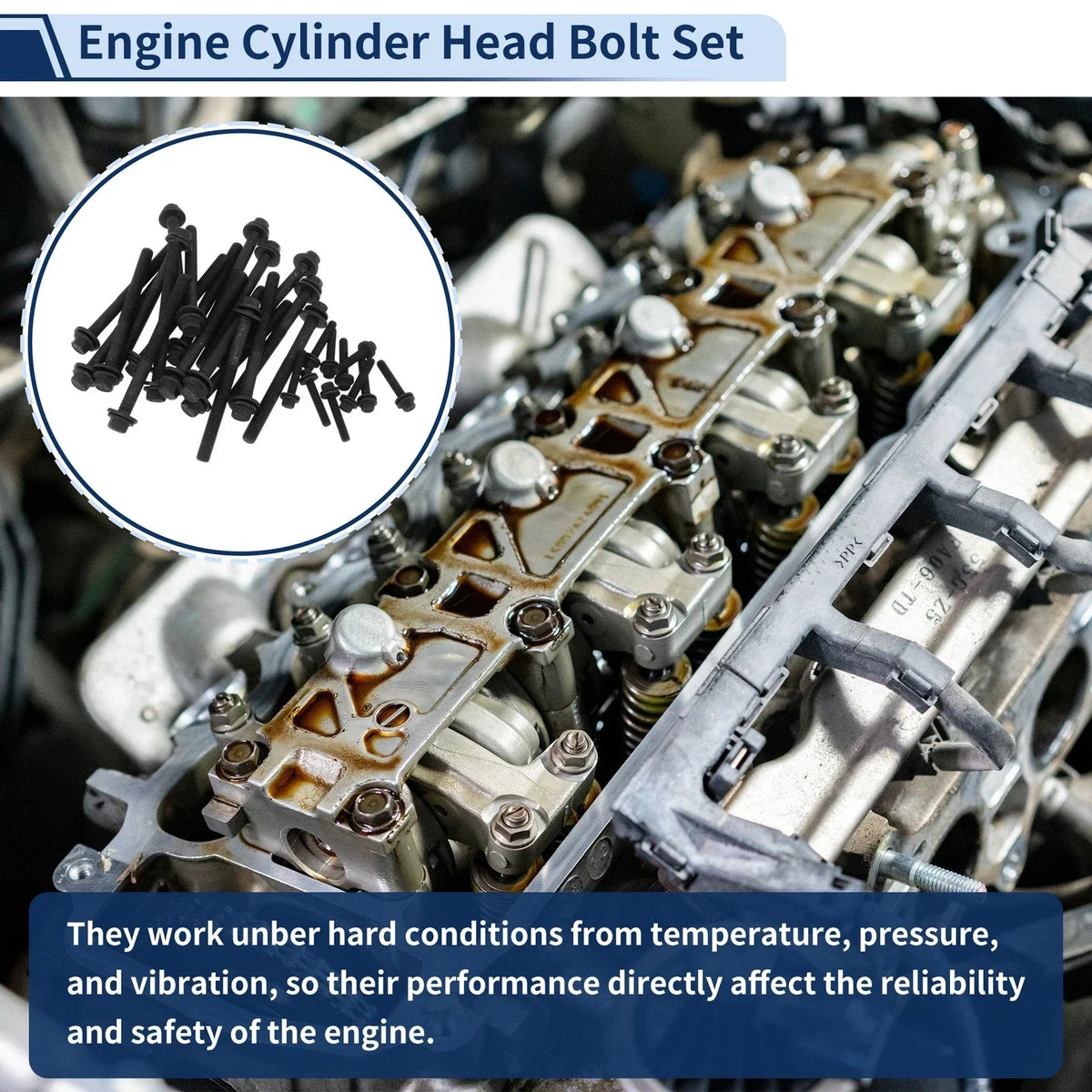 Engine Cylinder Head Bolt Set for 6.2L V8 Dodge Challenger (2015-2020)
