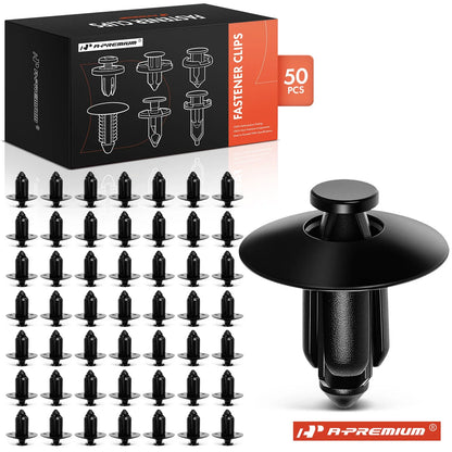 50x 8mm Nylon Front Bumper Push-Type Retainer Clips for Nissan