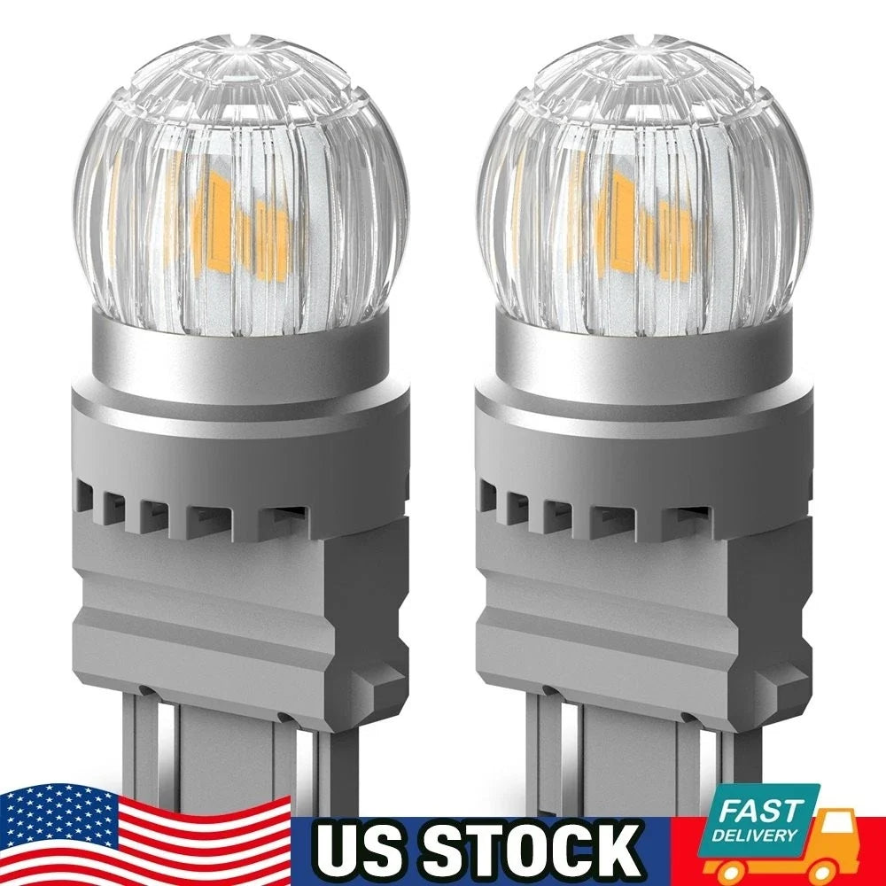 2X AUXITO 3157 LED Amber Yellow Turn Signal Bulbs for