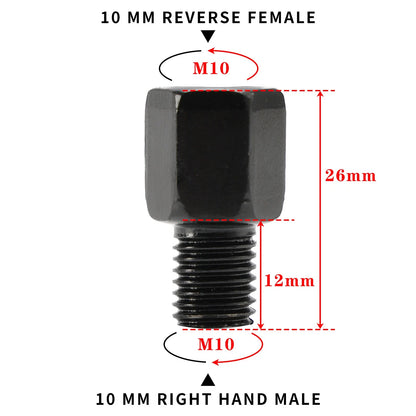 Motorcycle Mirror Adapters for Left-Hand Turn 10mm Standard Thread