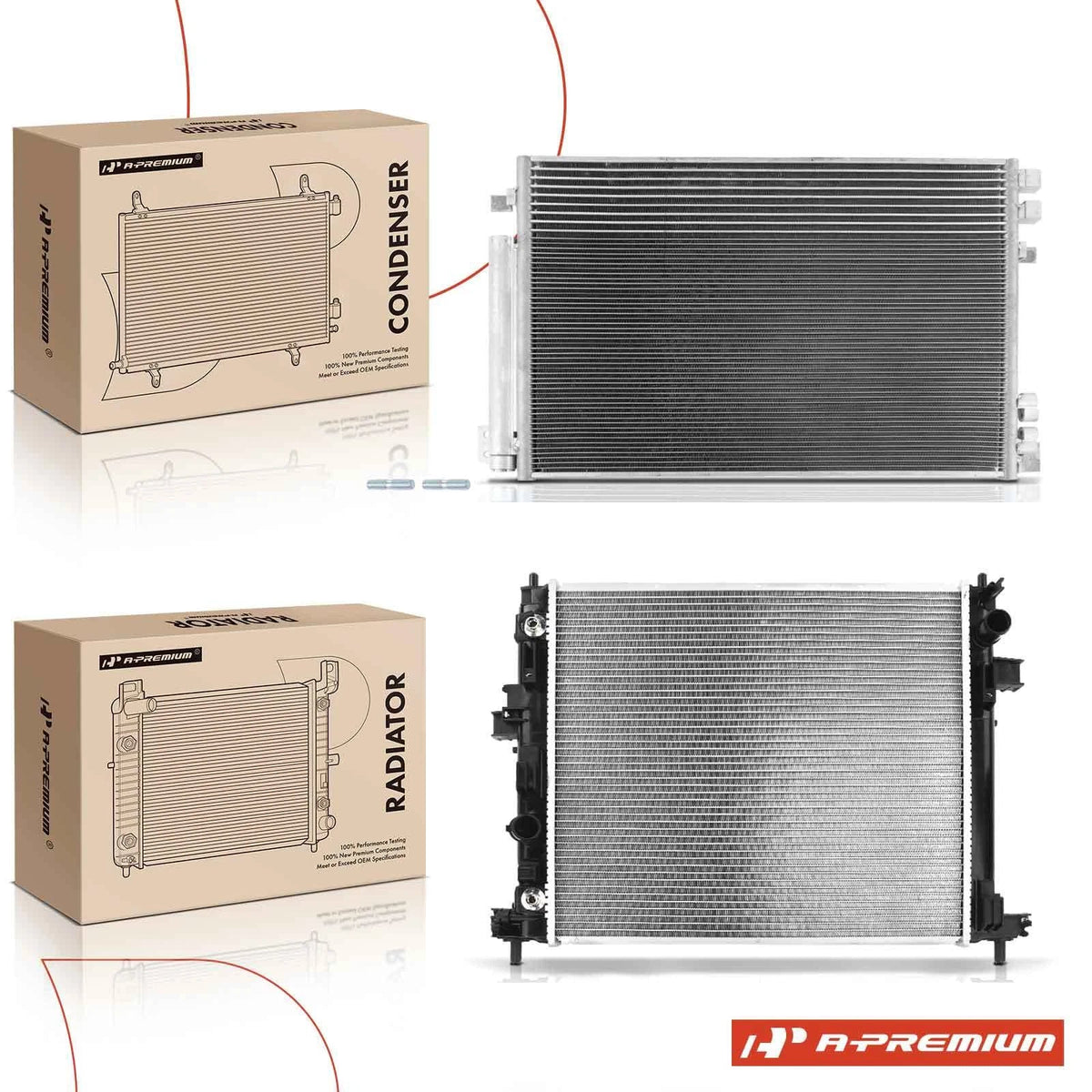 2X Radiator & AC Condenser Cooling Kit for Ford Focus (2013–2015)