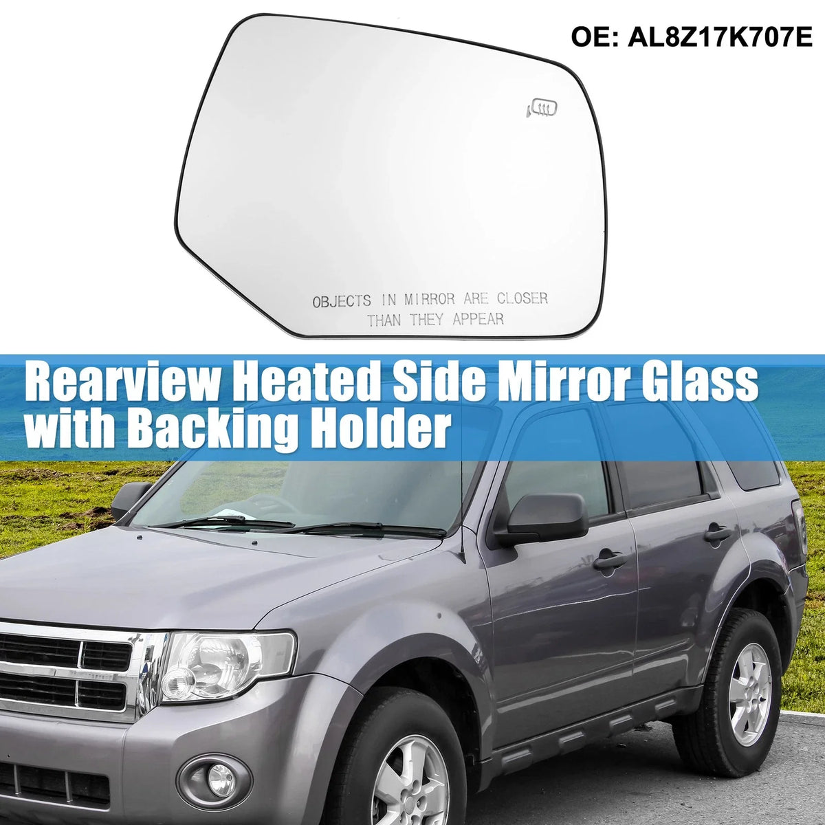 Heated Right Side Rearview Mirror Glass for Ford Escape (2008–2012)