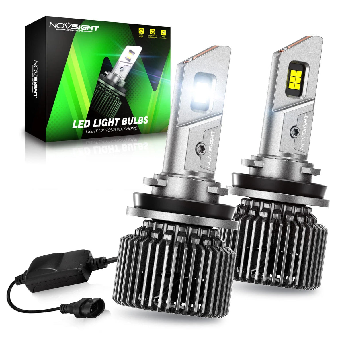 High Brightness H11 LED Headlight Bulb Pair (22000LM) for Various Cars