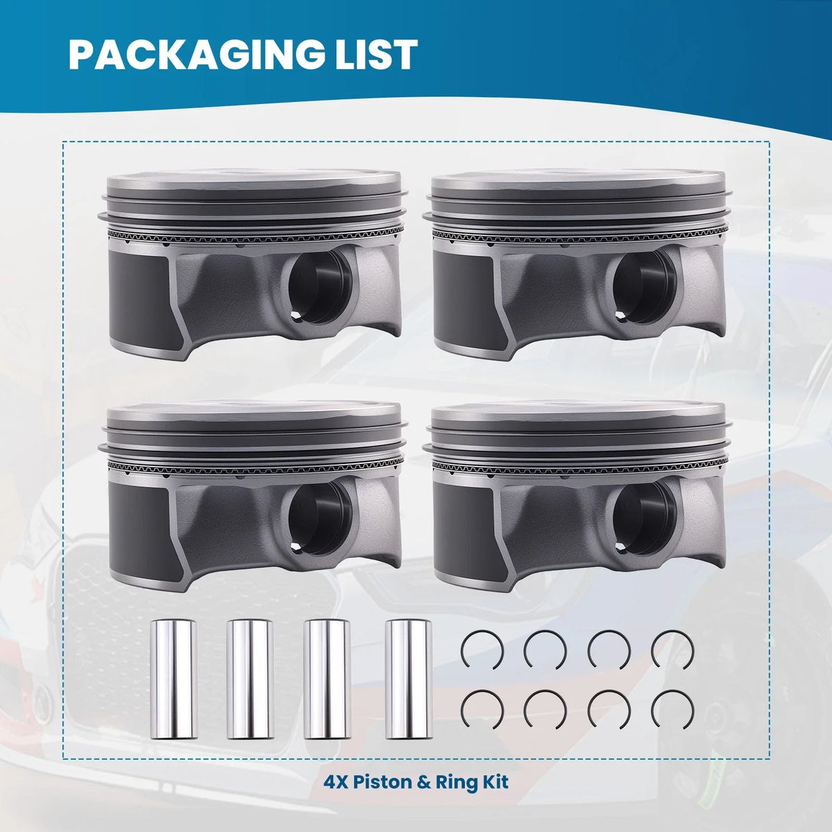 Engine Piston & Rings Kit 4X for KIA Hyundai Elantra 2.0L 2017-2018