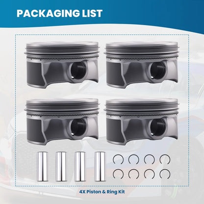 Engine Piston & Rings Kit 4X for KIA Hyundai Elantra 2.0L 2017-2018
