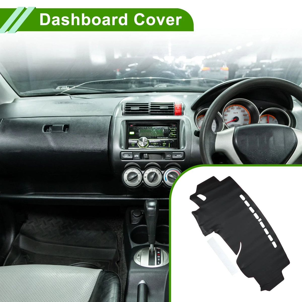 Dashboard Cover for Honda Fit Jazz (2014–2019) Dash Mat Carpet Black Red