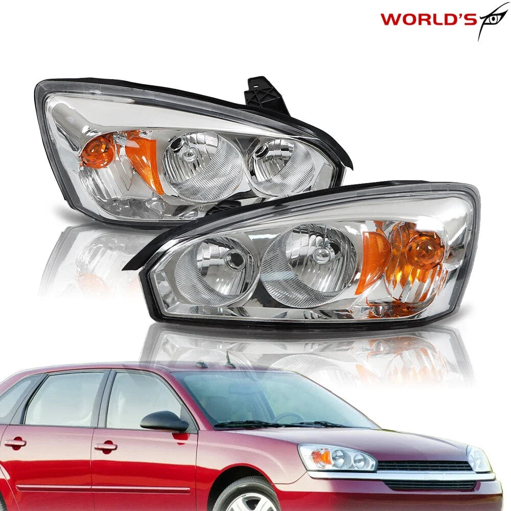 Set of 2 Clear Lens Headlights for Chevy Malibu (2004–2008)