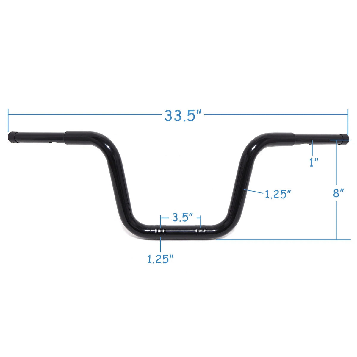 12" Black Fat Mini Ape Handlebar w/ Riser for Harley Softail (2018–2023)