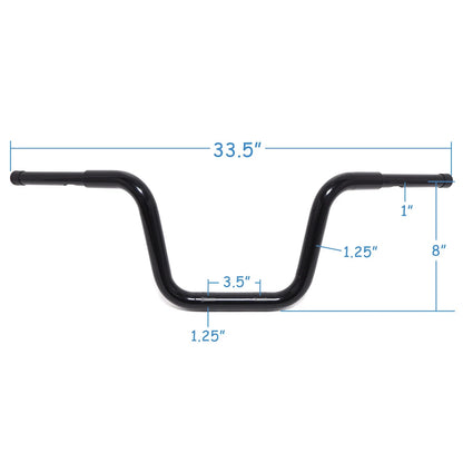 12" Black Fat Mini Ape Handlebar w/ Riser for Harley Softail (2018–2023)