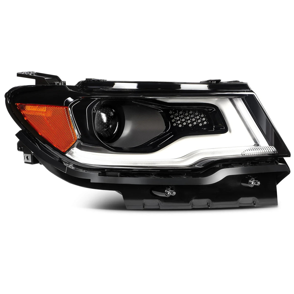 HID/Xenon LED DRL Projector Headlight Assembly Pair for Jeep Compass (2017–2021)