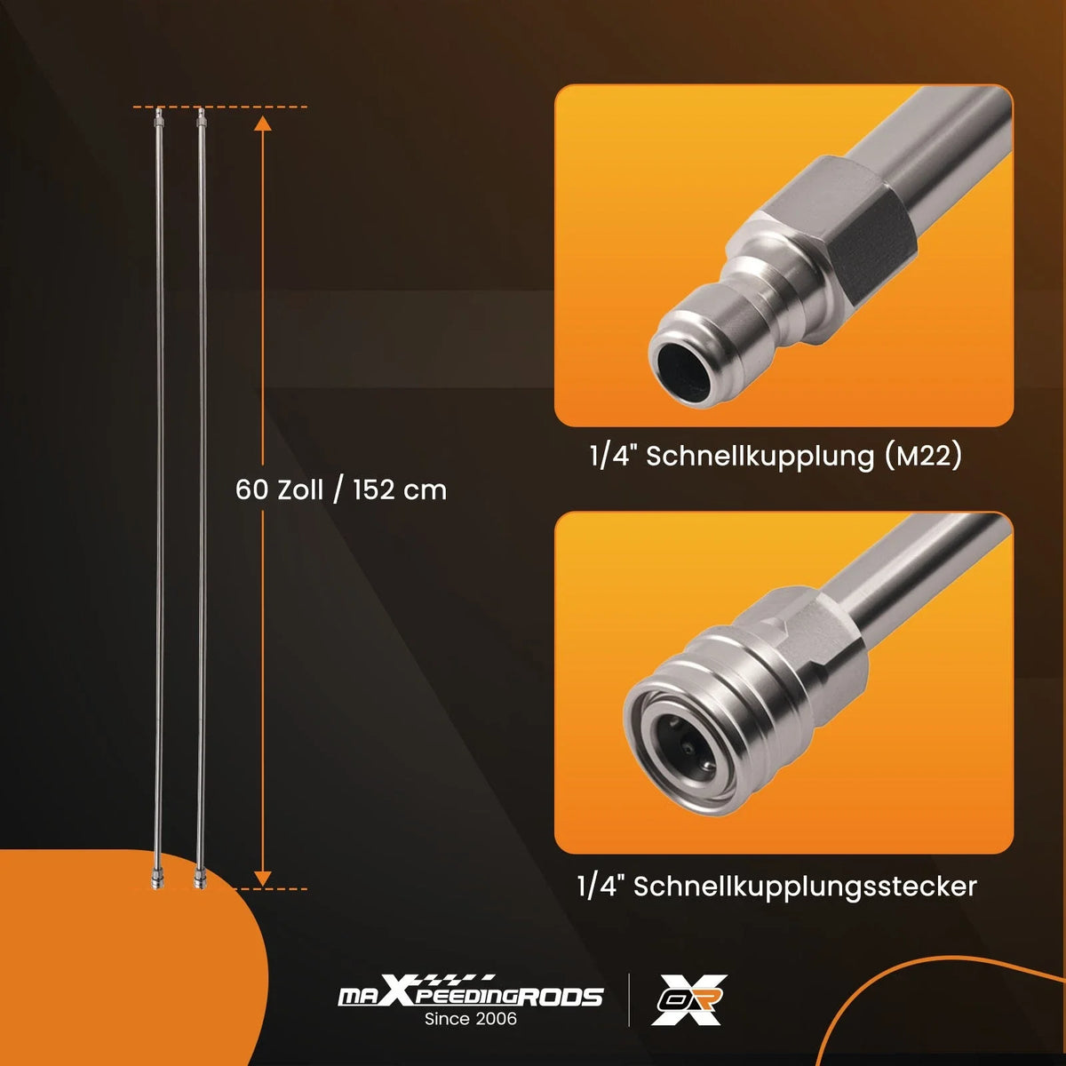 Pressure Washer 60in Extension Wand Set (2PC) for Quick Connect