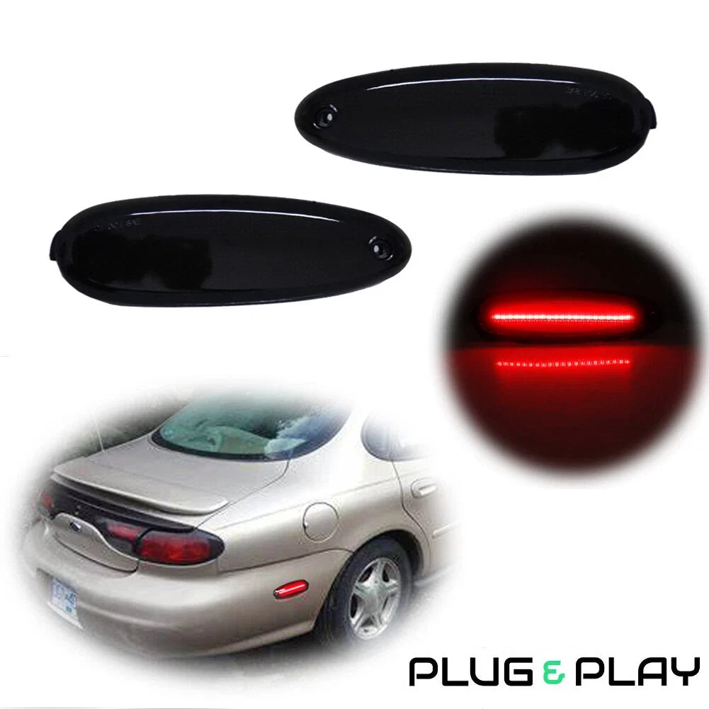 2X Red LED Rear Fender Side Marker Lights for Ford Taurus, Mercury Sable