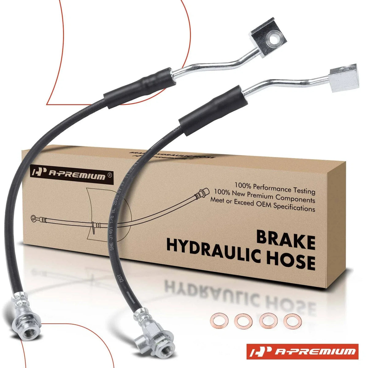 2X Front Brake Hydraulic Hose for Ford Bronco F-150 (1990–1996)