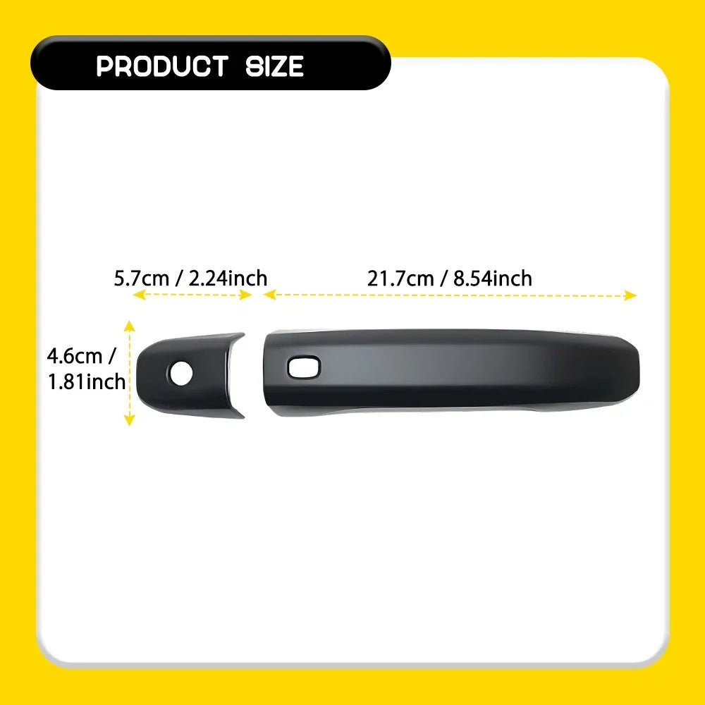 4-Piece Matte Black Door Handle Covers for Chevy Silverado 1500 (2019-2025)
