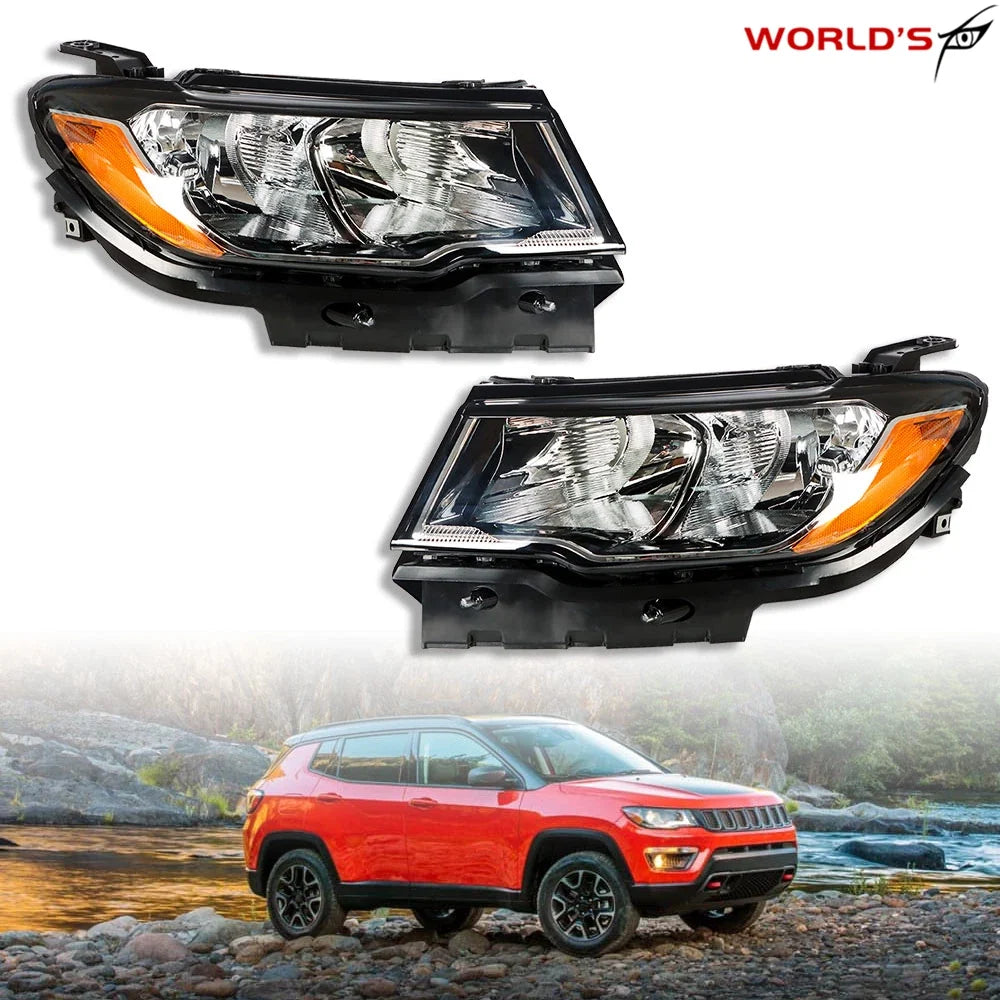 Headlights for Jeep Compass (2017–2020) Halogen Driver & Passenger Side