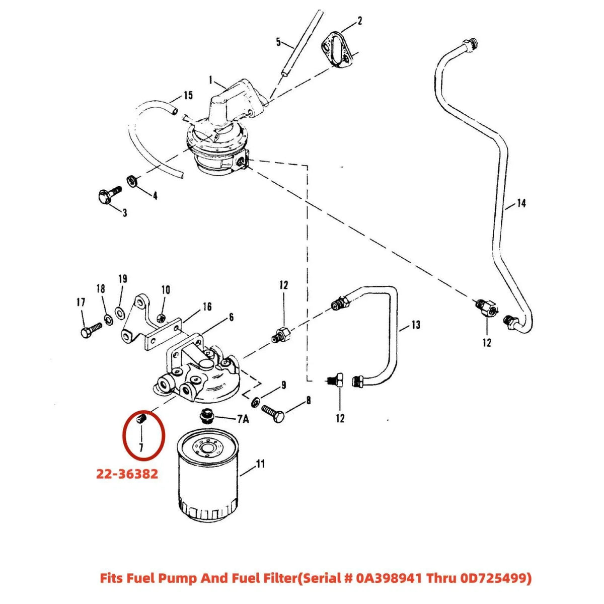 Brass Plug Fitting Pipe for Mercury Mariner 22-36382