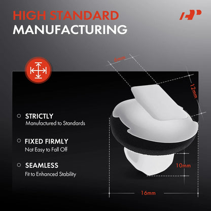 30Pcs 16mm White Molding Clips for Nissan and Infiniti