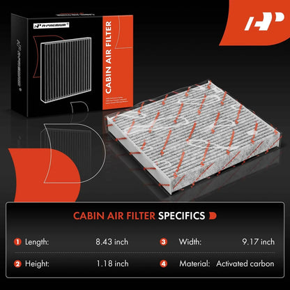 Front Activated Carbon Cabin Air Filter for 2019-2023 Ford Ranger - 2 Pack