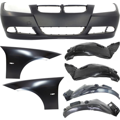 Bumper Cover Kit 7pc for BMW 328i 2007-2008, 330i 2006
