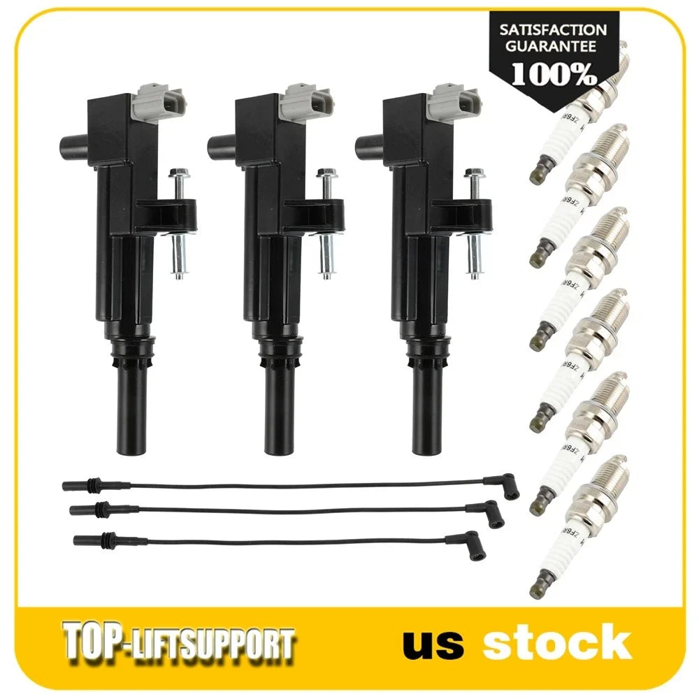 Set of 3 Ignition Coils and 6 Spark Plugs for Dodge Dakota Durango Nitro