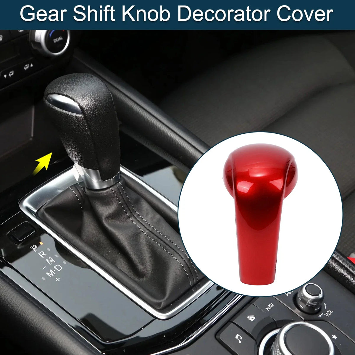 Gear Shift Knob Decorator Cover for Mazda CX-5 (2017–2023) Red