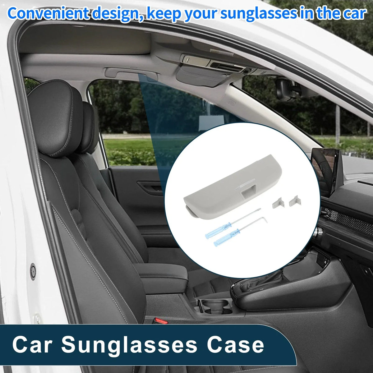 Sunglasses Case for Toyota Prado (2021–2023) Eyeglasses Holder Storage Box Grey
