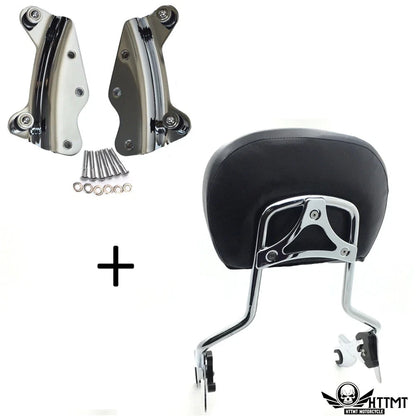Backrest Sissy Bar Pad Chrome Docking for Harley Road King 2014-2019