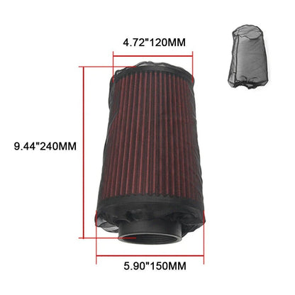 1 Pair Red Cold Air Intake Filter Sock Covers - Universal 9