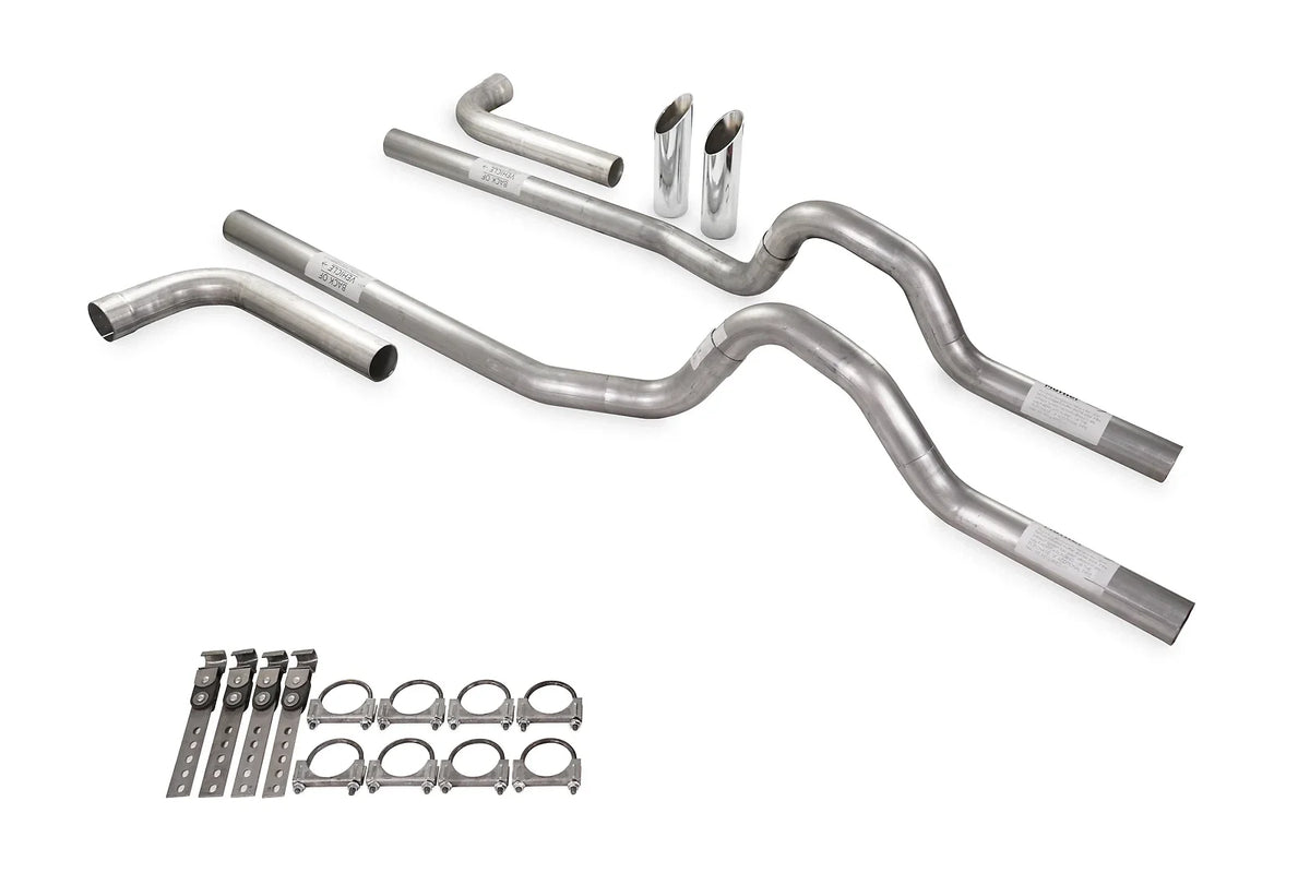 No Muffler Dual Exhaust Kit 3" Side Exit SW Tips for Ford F-Series 67-72