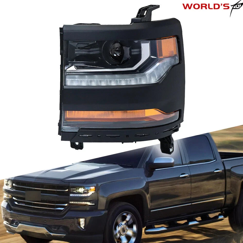 Left Headlight for Chevy Silverado 1500 (2016–2018) with LED DRL