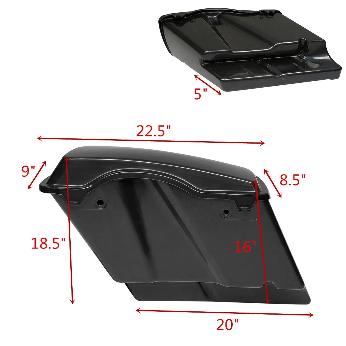 5" Stretched Saddlebags & Bracket for Harley Softail (1986–2017)