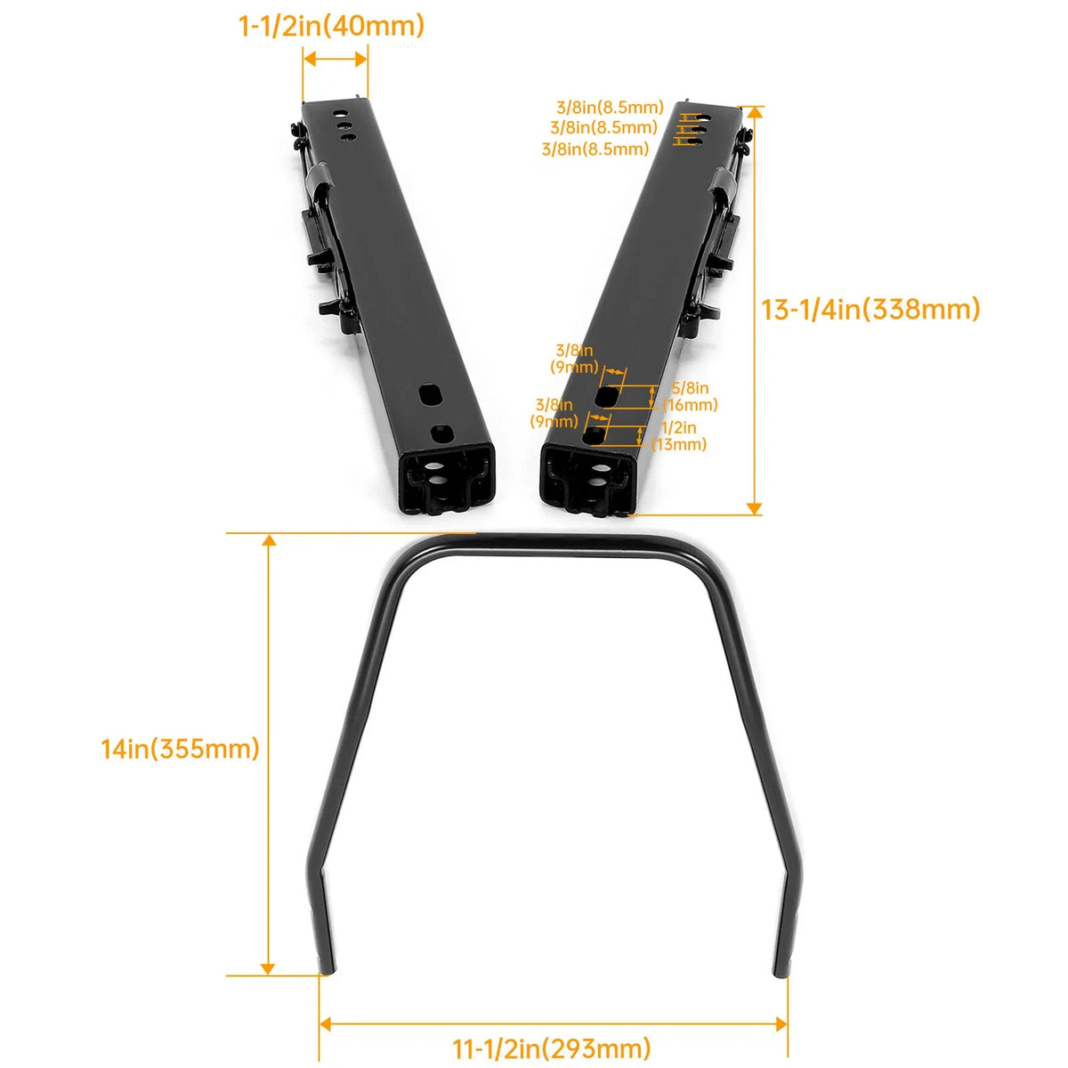 2X Universal Dual Lock Seat Sliders Rails Bracket Track Assembly