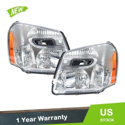 Replacement Headlights for Chevy Equinox (2005–2009) Chrome Halogen Clear