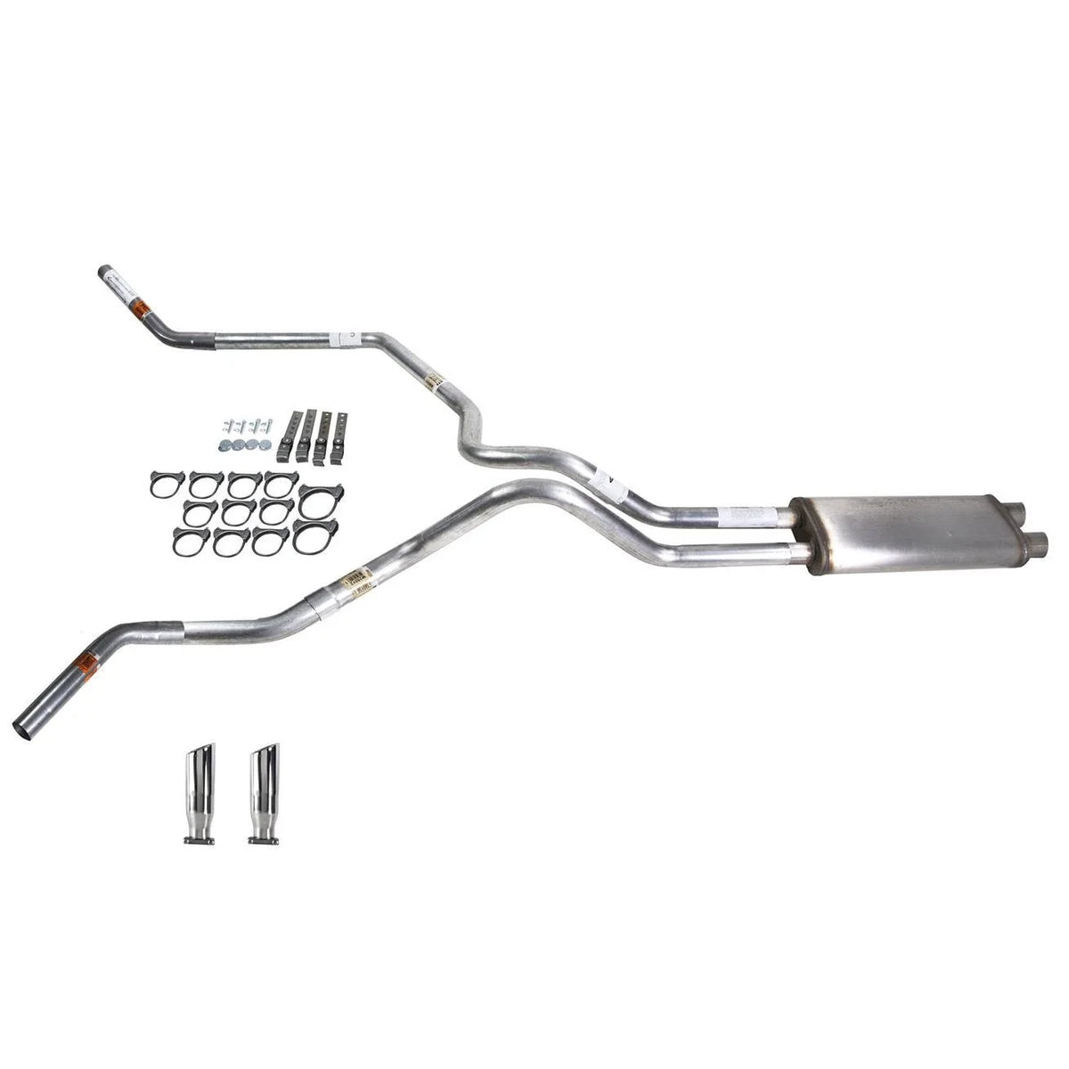 Dual Exhaust Pipe for Silverado 1996–1999, 2.5" Stainless Muffler, RC Tip