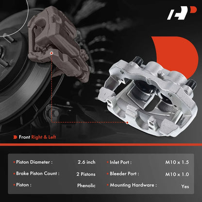 Front Brake Calipers 330mm Pair for Jeep Grand Cherokee 2011-2017
