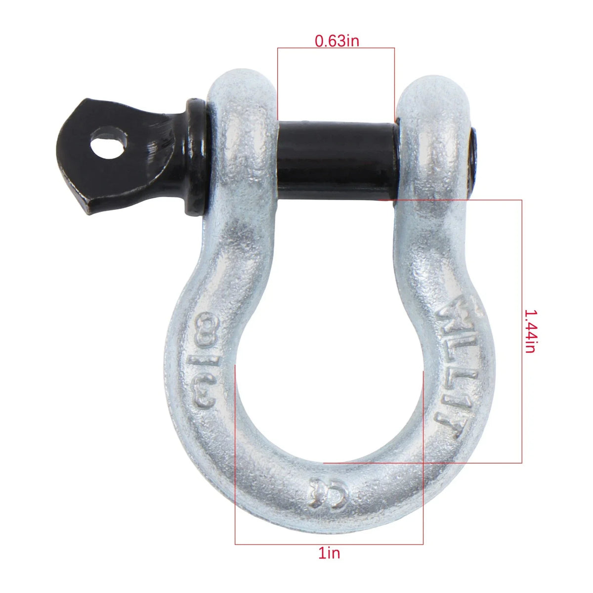 10-Pack Silver Bow-Shaped D Ring Anchor Shackles 3/8 Inch