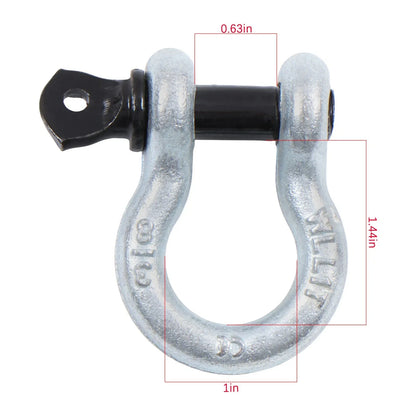 10-Pack Silver Bow-Shaped D Ring Anchor Shackles 3/8 Inch