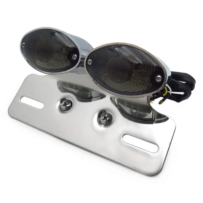 Rear Brake Stop Light with LED License Plate Bracket for Motorcycle