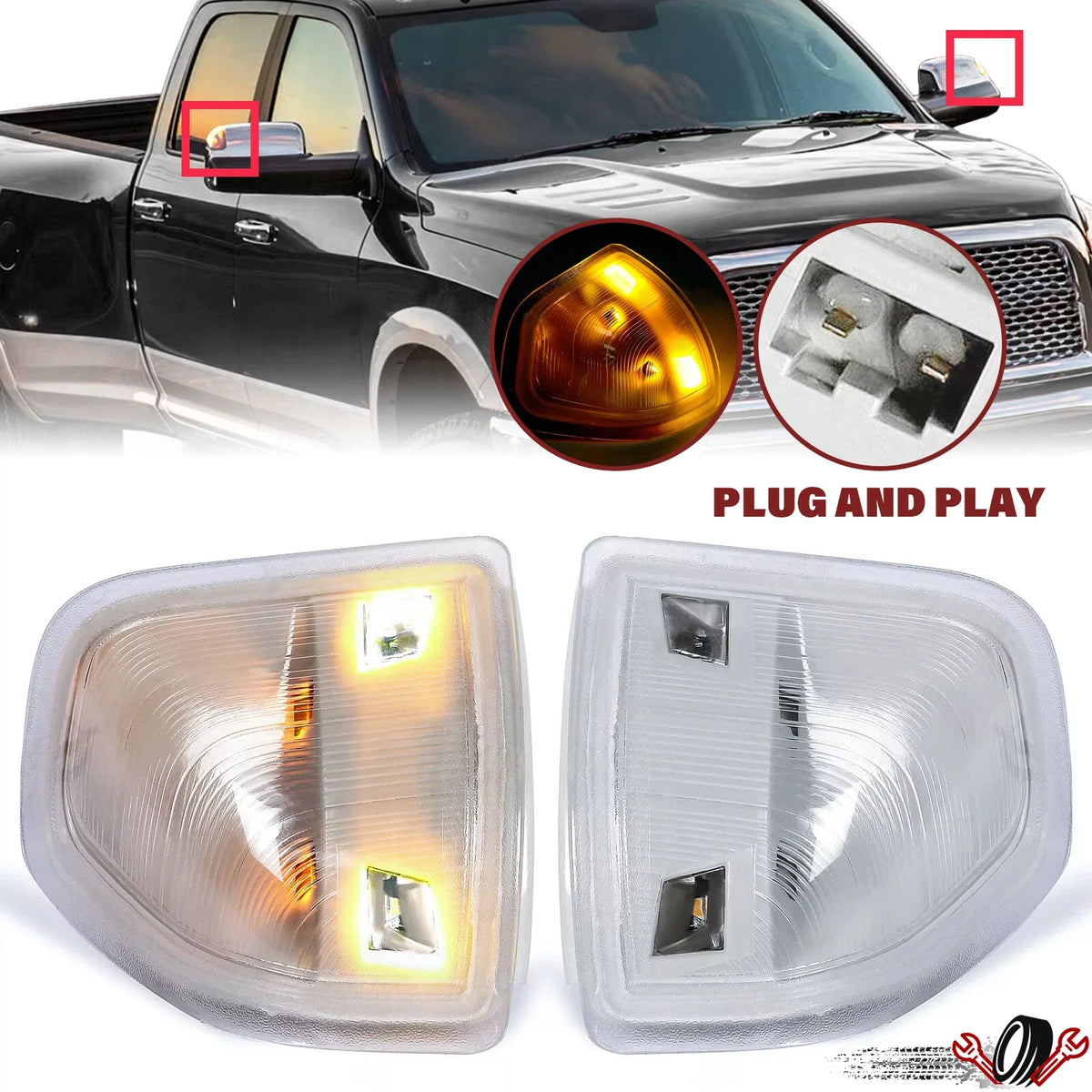 LED Side Mirror Turn Signal Lights for Dodge Ram 1500 2500 3500 (2010–2023)