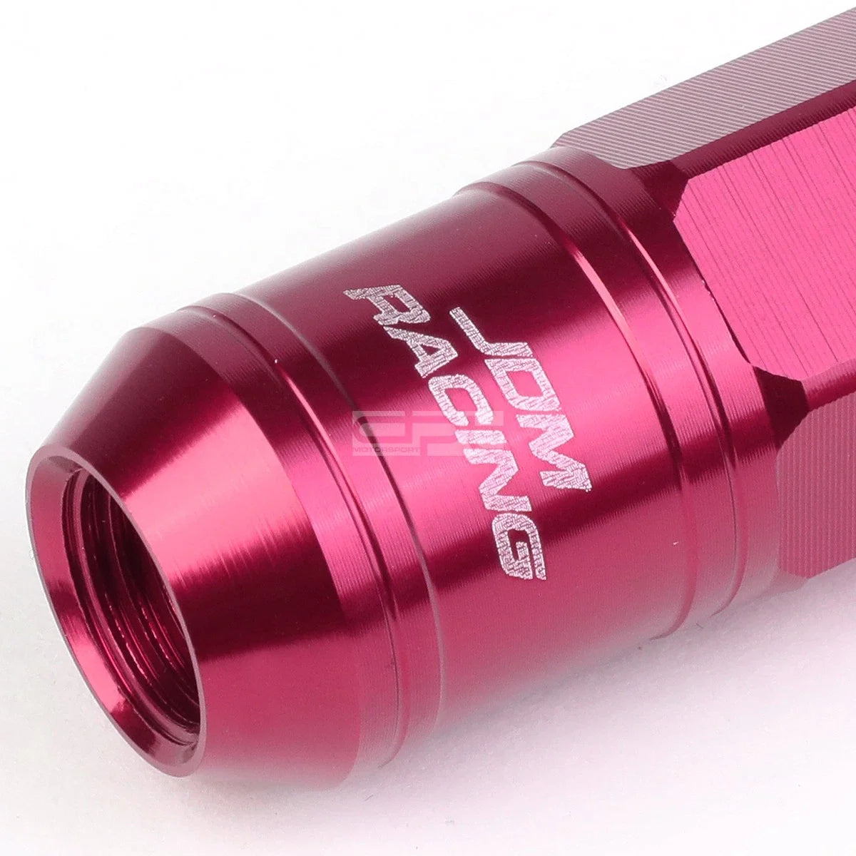 Set of 16 Open-End Aluminum Pink Lug Nuts + 4 Lock Nuts + Adapter M12x1.25