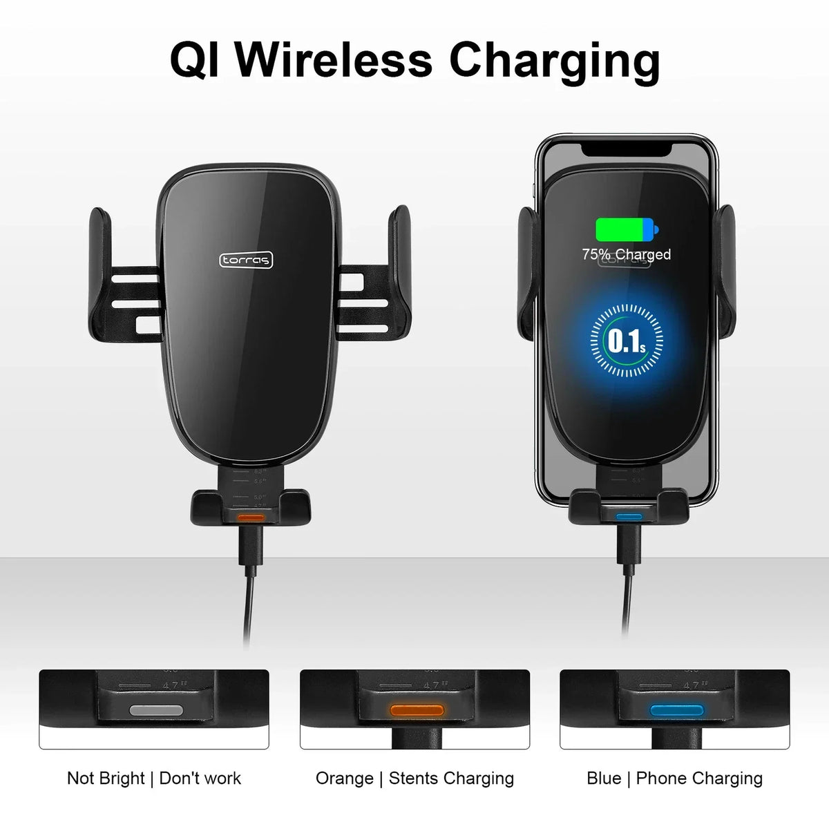 Phone Holder Bracket with Wireless USB Charger for Harley Handlebar
