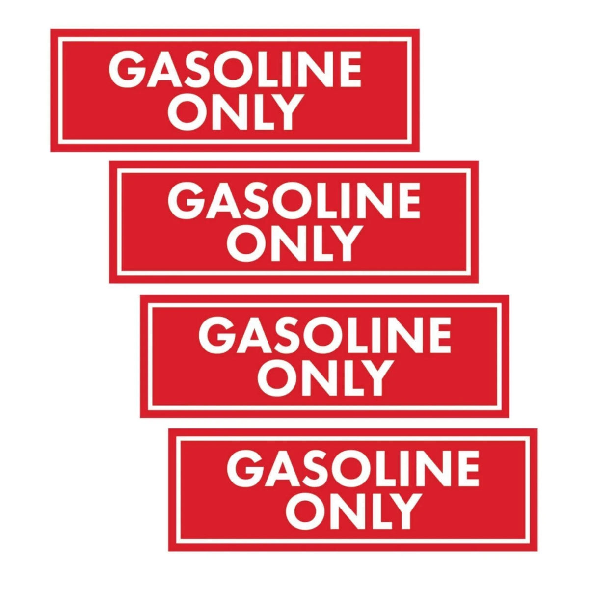 Clear Identification Stickers for Gasoline Only - 4 Pack
