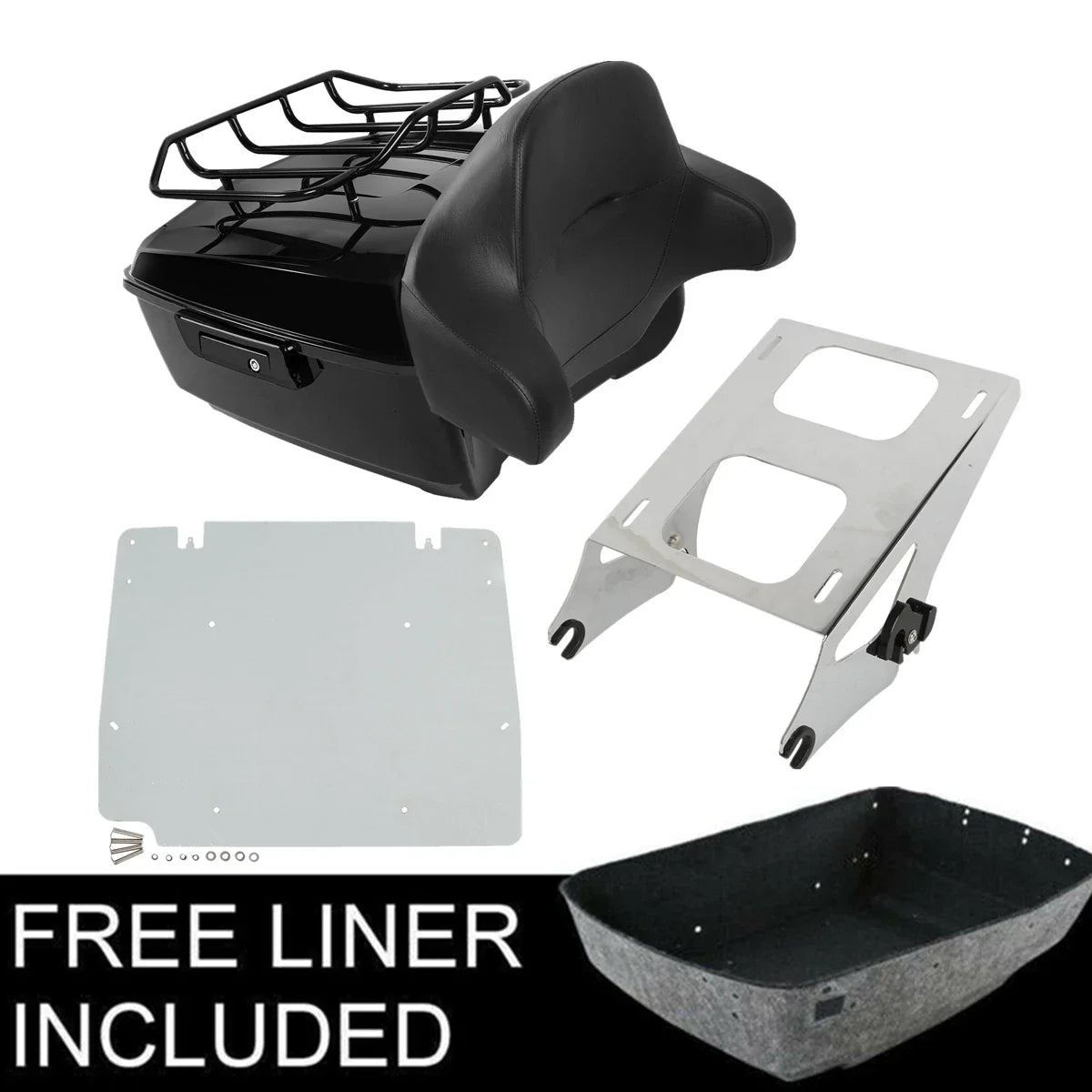 Base Plate for Trunk Mount Rack Backrest Pad Harley Touring Glide 2014-2023