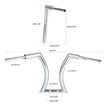 2'' Rise Ape Hanger Handlebar for Harley (14''/16''/18''/20'') Chrome