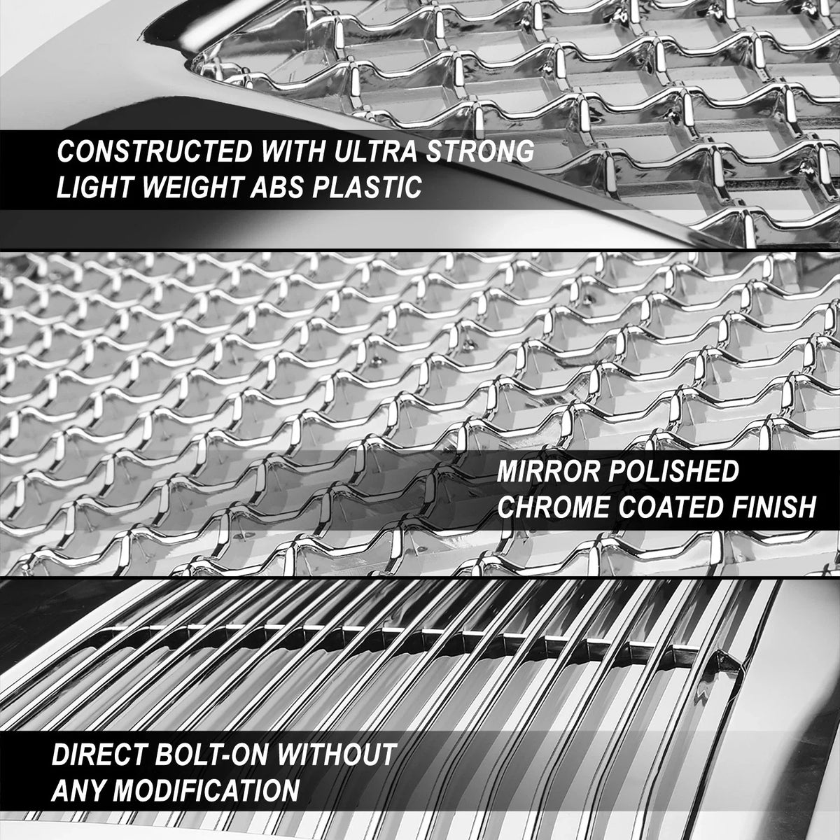 OE Style Chrome Slat Front Bumper Grille Assembly for Honda Pilot (2012–2015)