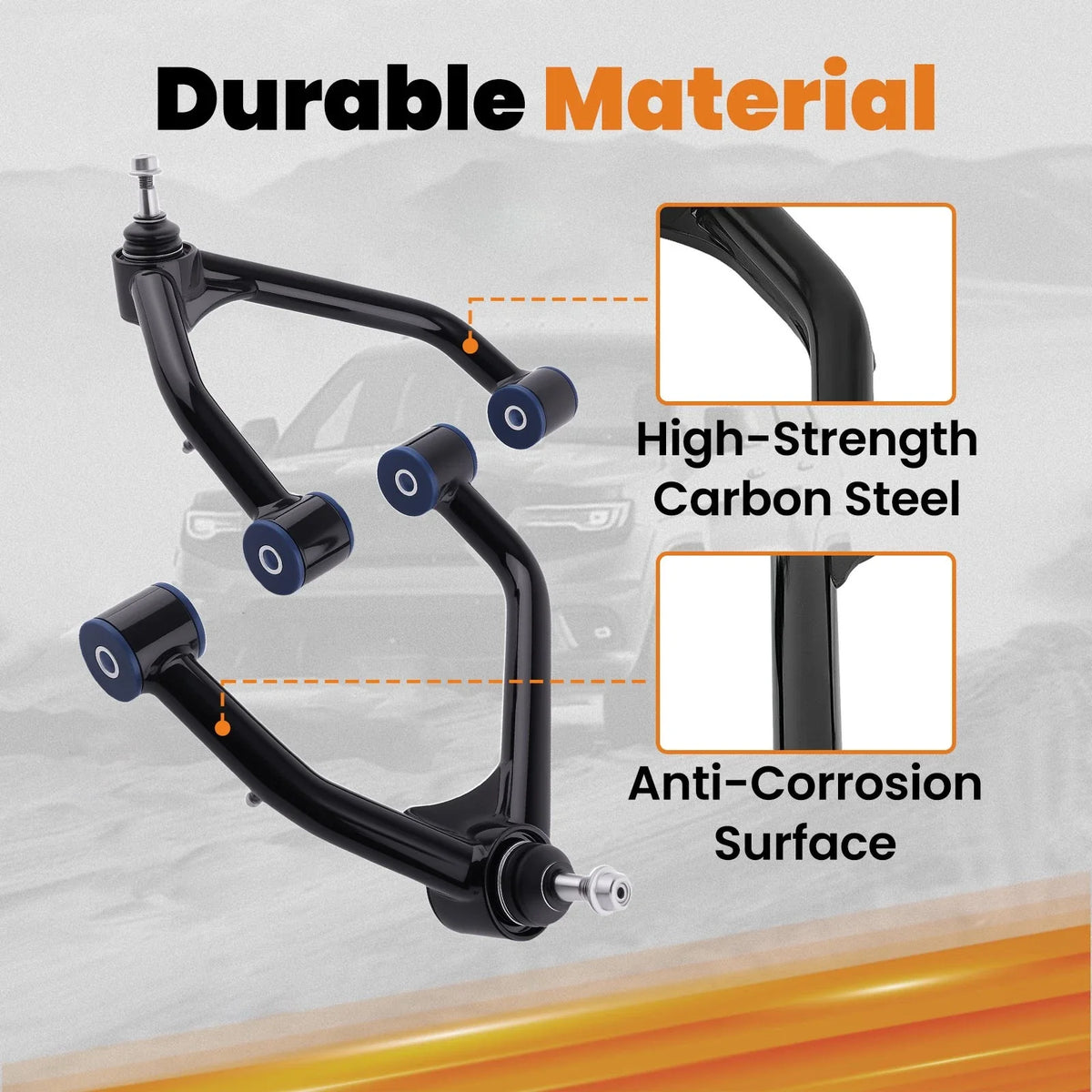 Upper Control Arms Front for 2007-2018 1500 Silverado Sierra 2WD 4WD