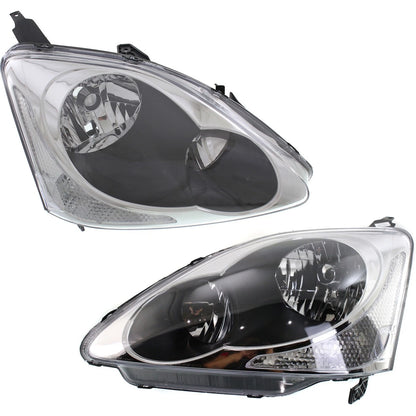 Set of 2 Headlights for Honda Civic 2004-2005 Si SiR Hatchback Halogen