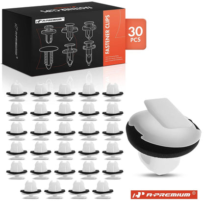 30Pcs 16mm White Molding Clips for Nissan Infiniti