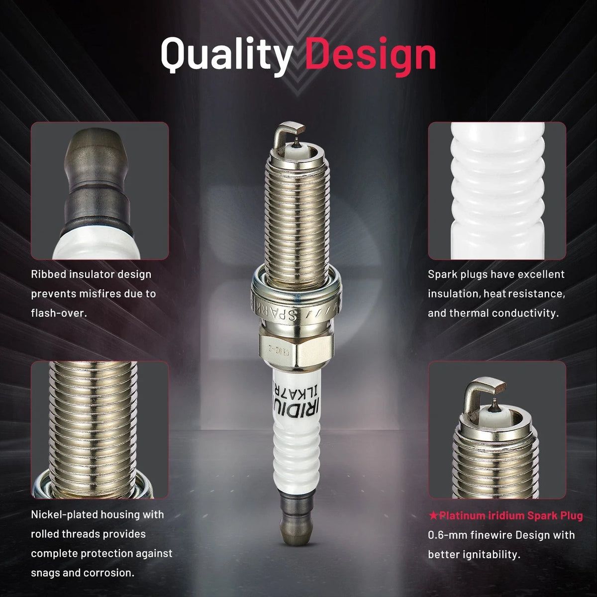 Set of 4 Iridium Spark Plugs for Subaru iA (2016–2020) XP5682